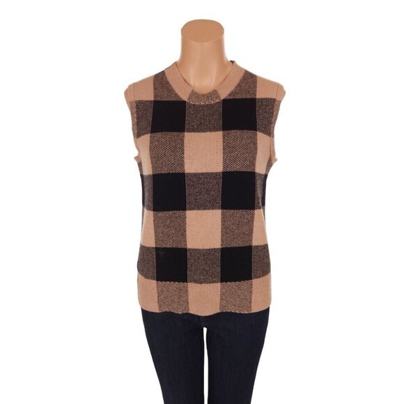 Christian Dior Cashmere Plaid Print Sleeveless Sweater Size 38 US 6 $1950 - Picture 1 of 7